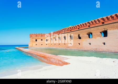 Sandstrand, Fort Jefferson, Dry Tortugas National Park, Florida, USA, Nordamerika Stockfoto