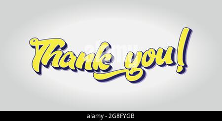 Vielen Dank, dass Sie handschriftliche Beschriftung. Handgezeichneten Schriftzug. Vielen Dank Kalligraphie. Danke Karte. Stock Vektor