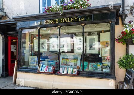 Laurence Oxley Buchhandlung an der Broad Street in Alresford, Hampshire, England, Großbritannien Stockfoto