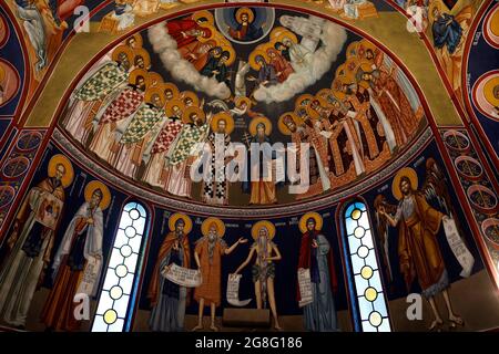 Fresken in der St. Sava Kirche, Belgrad, Serbien, Europa Stockfoto