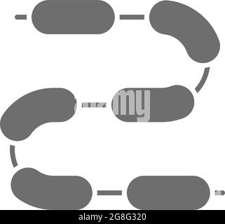 Bayerische Würste graue Ikone. Isoliert auf weißem Hintergrund Stock Vektor
