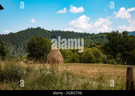 Malerischer Blick auf das Lupsa Mountain Village in den Apuseni Bergen, Rumänien Stockfoto