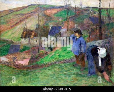 Landschaft der Bretagne von Paul Gauguin (1848-1903), Öl auf Leinwand, 1888 Stockfoto