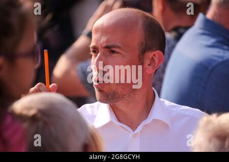 Danzig, Polen. Juli 2021. Stellvertretender Vorsitzender Borys Budka in der Altstadt von Danzig.Treffen von Donald Tusk mit den Unterstützern der Platforma Obywatelska. Kredit: SOPA Images Limited/Alamy Live Nachrichten Stockfoto