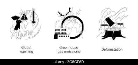 Klimawandel abstrakte Konzept Vektor Illustrationen. Stock Vektor