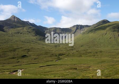 Abgelegene Hügel und Täler bei Glencoe Schottland Stockfoto