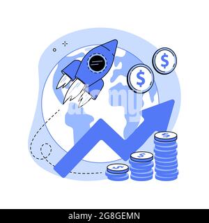 Wirtschaftliche Entwicklung abstrakte Konzept Vektor Illustration. Stock Vektor