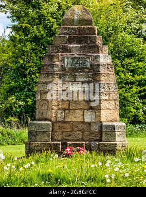 Schlacht von prestonpans Gedenkstätte mit 1745 Datum der Jacobite Rebellion, Prestonpans, East Lothian, Schottland, Großbritannien Stockfoto