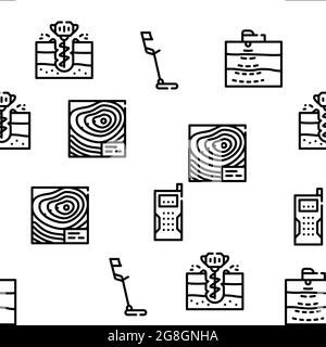 Geodäsie Ausrüstung Vektor Nahtloses Muster Stock Vektor