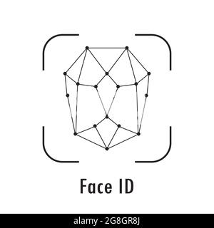Gesicht-id-Symbol, Persönlichkeitserkennung, isoliert auf weißem Hintergrund, Vektordarstellung Stock Vektor