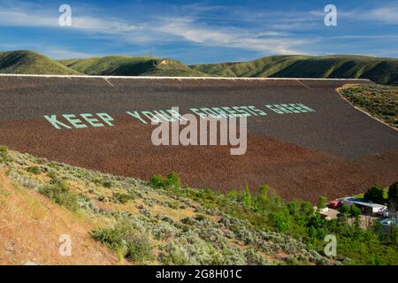 Lucky Peak Dam, Lucky Peak State Park, Ponderosa Pine Scenic Byway, Idaho Stockfoto