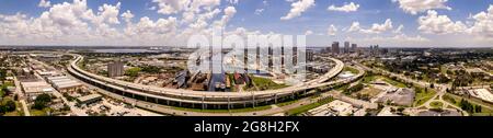 Luftpanorama Hafen von Tampa FL USA Stockfoto