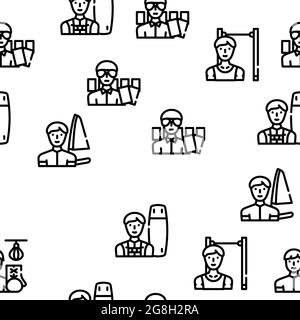 Männliche Sport Aktivitäten Vektor Nahtloses Muster Stock Vektor