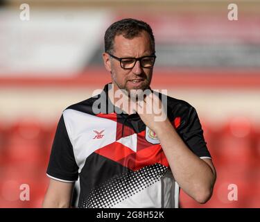 Crewe, Großbritannien. Juli 2021. David Artell Manager von Crewe Alexandra in Aktion in Crewe, Großbritannien am 7/20/2021. (Foto von Simon Whitehead/News Images/Sipa USA) Quelle: SIPA USA/Alamy Live News Stockfoto