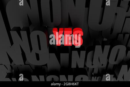 Entscheidungskonzept. 3D-Illustration Stockfoto