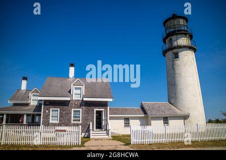 Eine Ikone und aktive Leuchtturm Cape Cod National Seashore in North Truro Stockfoto