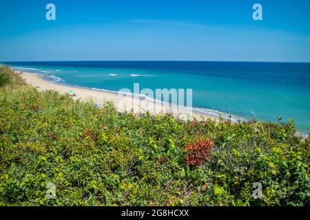 Ein warmes und sonniges Wetter an der Küste am Strand von Cape Cod National Seashore Stockfoto