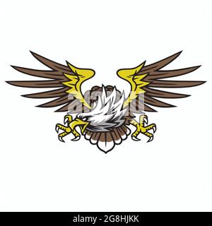 Eagle Logo Retro Tattoo Design. Vektorgrafik Stock Vektor