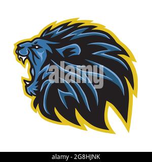 „Angry Lion Roaring“-Logo-Vektor Stock Vektor