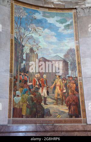 Clark Memorial Wandbild, George Rogers Clark National Historical Park, Indiana Stockfoto