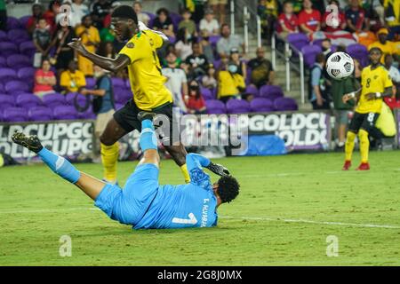 Fort Lauderdale, Florida, USA, 20. Juli 2021, Costa Rica Torhüter Esteban Alvarado #1 spart beim CONCACAF Gold Cup im Exploria Stadium. (Foto: Marty Jean-Louis) Quelle: Marty Jean-Louis/Alamy Live News Stockfoto