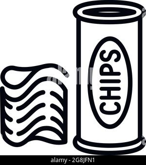 Symbol für Spänetöhre. Umriss Chips Rohr Vektor-Symbol für Web-Design isoliert auf weißem Hintergrund Stock Vektor