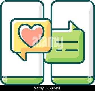 RGB-Farbsymbol für Online-Dating Stock Vektor