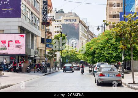 Beliebte Hamra Straße in Beirut, Libanon Stockfoto