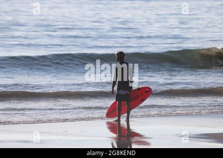 Ichinomiya, Chiba, Japan. Juli 2021. Kanoa Igarashi (JPN) Surfen: Vor den Olympischen Spielen 2020 in Tokio am Tsurigasaki Surfing Beach in Ichinomiya, Chiba, Japan. Quelle: KONDO/AFLO/Alamy Live News Stockfoto