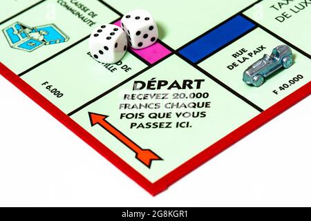 Nahaufnahme der französischen Monopolbehörde. Stockfoto