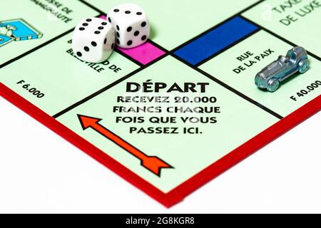 Nahaufnahme der französischen Monopolbehörde. Stockfoto