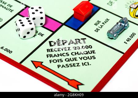 Nahaufnahme der französischen Monopolbehörde. Stockfoto