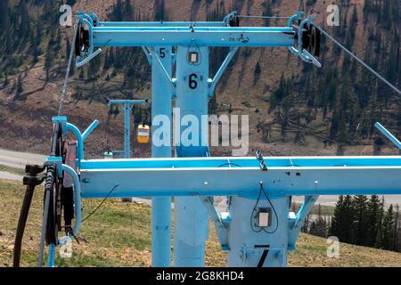 Monarch, Colorado - die Monarch Crest Scenic Tramway bringt Touristen zum 12,000 Meter hohen Gipfel des Monarch Ridge an der kontinentalen Kluft. Stockfoto