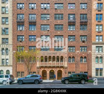 Die 37 West 72nd Street hat eine markante Fassade. Stockfoto