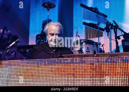 Kopenhagen, Dänemark. Mai 2019. Giorgio Moroder, der legendäre italienische Musikproduzent, Songwriter und DJ, spielt eine Live-Show im VEGA in Kopenhagen. (Foto: Gonzales Photo - Thomas Rungstrom). Stockfoto