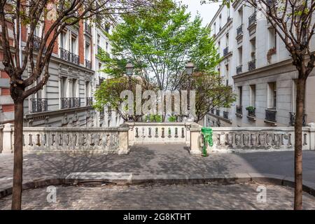 An der Spitze der Rue du Mont Cenis, butte Montmartre, Paris Stockfoto