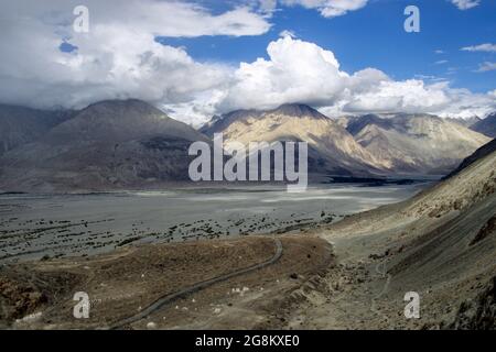 Nubra Valley Panorama Ladakh Indien Stockfoto