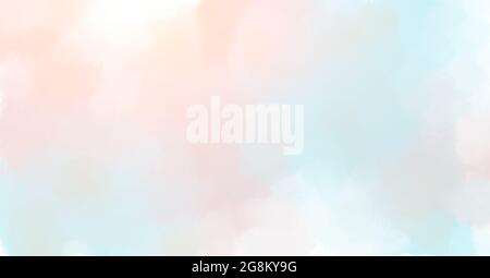 Gebürsteter, abstrakter Hintergrund mit Lackierung. Mit einem Pinsel wird eine digitale abstrakte Zeichnung in zarten Pastelltönen künstlerischer Malerei gezeichnet. Ausdrucksstark Stockfoto