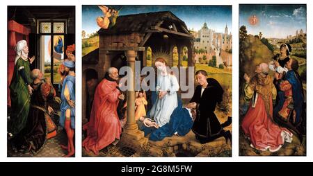 Der Mittelburgaltar von Rogier van der Weyden (ca. 1399-1464), Öl auf Holz, c. 1450 Stockfoto