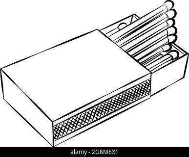 Box of Matches Line Art Stock Vektor