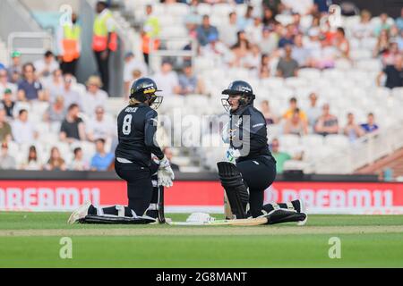 LONDON, GROSSBRITANNIEN. 21. Juli 2021. Während der Women's Hundred Between Oval Invincibles vs Manchester Originals am Mittwoch, den 21. Juli 2021 in LONDON, ENGLAND, auf dem Kia Oval Cricket Ground. Kredit: Taka G Wu/Alamy Live Nachrichten Stockfoto