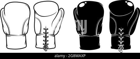 Paar Retro-Boxhandschuhe Stock Vektor