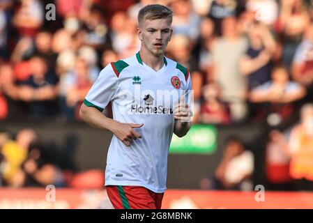 Walsall, Großbritannien. Juli 2021. Kieran Phillips #9 von Walsall während des Spiels in Walsall, Vereinigtes Königreich am 7/21/2021. (Foto von Mark Cosgrove/News Images/Sipa USA) Quelle: SIPA USA/Alamy Live News Stockfoto