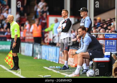 Walsall, Großbritannien. Juli 2021. Matthew Taylor Manager von Walsall während des Spiels in Walsall, Großbritannien am 7/21/2021. (Foto von Mark Cosgrove/News Images/Sipa USA) Quelle: SIPA USA/Alamy Live News Stockfoto