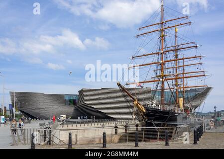 Captain Scott's RRS Discovery Schiff & V&A Dundee, Discovery Point, Discovery Quay, Dundee City, Schottland, Vereinigtes Königreich Stockfoto