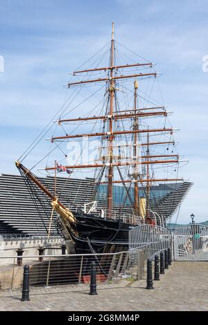 Kapitän Scotts RRS Discovery-Schiff, Discovery Point, Discovery Quay, Dundee City, Schottland, Vereinigtes Königreich Stockfoto