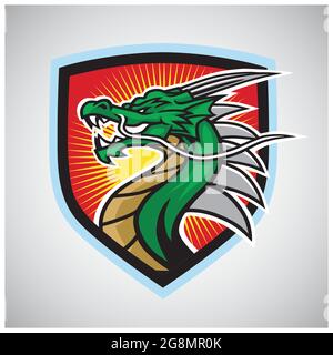 Angry Dragon Logo Esport Maskottchen Vektor Design Stock Vektor