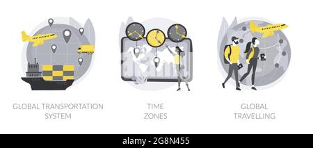 Internationale Business-Koordination abstrakte Konzept Vektor Illustrationen. Stock Vektor