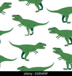 Nahtloses Muster mit wütenden Tyrannosaurus rex Zeichentrickfiguren für Kinder Design, Textil und Accessoires. Stock Vektor