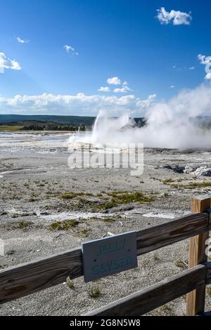 Yellowstone NP, WY, USA - 7. August 2020: The Jelly Geyser Stockfoto